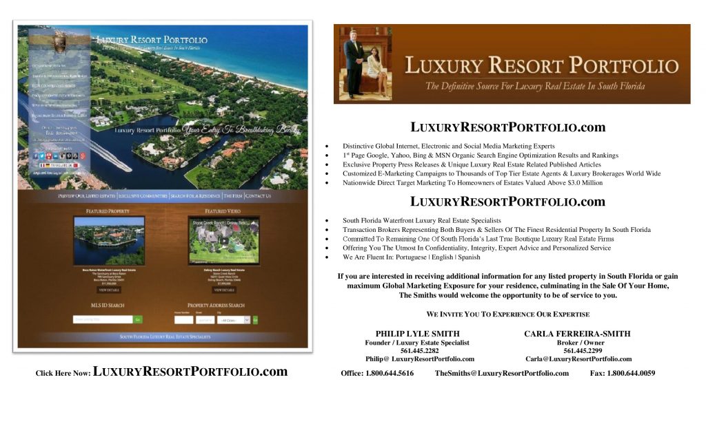 Luxury Resort Portfolio - South Florida Waterfront Luxury Real Estate Specialists Website