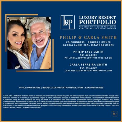 Exclusive Listing Brokers - Luxury Resort Portfolio - Philip & Carla Smith